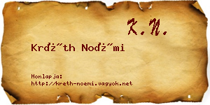 Kréth Noémi névjegykártya